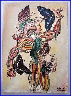 SALVADOR DALI Oil on canvas, signed, (Unframed) 50X70 cm vtg art