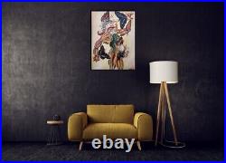 SALVADOR DALI Oil on canvas, signed, (Unframed) 50X70 cm vtg art