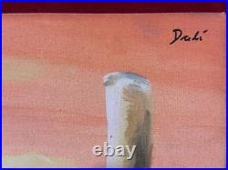 SALVADOR DALÍ oil painting on canvas, vtg stamped signed SALVADOR DALÍ oil painting on canvas, vtg stamped signed