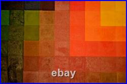 SOL LEWITT Original Vintage Signed Abstract Conceptual Modern Acrylic Painting