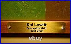 SOL LEWITT Original Vintage Signed Abstract Conceptual Modern Acrylic Painting