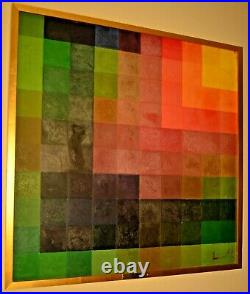 SOL LEWITT Original Vintage Signed Abstract Conceptual Modern Acrylic Painting