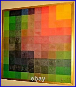 SOL LEWITT Original Vintage Signed Abstract Conceptual Modern Acrylic Painting