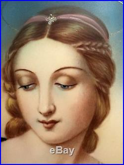Spectacular Mary Magdalene Signed Vintage Portrait Study Painting Ornate Frame