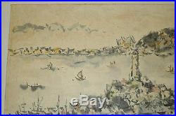 San Francisco Cityscape Watercolor Painting Vintage 1969 Yamaguti Yoshitsugu