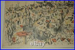 San Francisco Cityscape Watercolor Painting Vintage 1969 Yamaguti Yoshitsugu