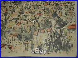 San Francisco Cityscape Watercolor Painting Vintage 1969 Yamaguti Yoshitsugu