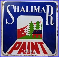 Shalimar Paint Advertise Sign X-mas Tree Vintage Enamel Porcelain Collectibles