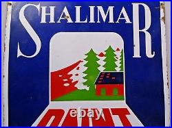 Shalimar Paint Advertise Sign X-mas Tree Vintage Enamel Porcelain Collectibles