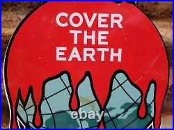 Sherwin Williams Vintage Porcelain Sign Hardware Paint Can Cover The Earth Gas