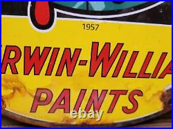 Sherwin Williams Vintage Porcelain Sign Hardware Paint Can Cover The Earth Gas