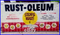 Sign Advertising Metal Vintage Rust-Oleum Spray Paint Can Store Display Rack