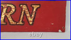 Sign antique vtg old paint Trolley Barn memorabilia shop country store