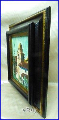 Signed Estate Found Vintage California Mission Oil Painting on Canvas (Framed)