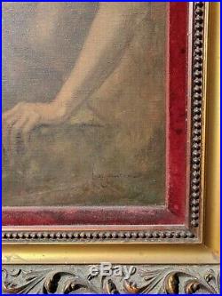 Signed Female nude Oil Painting by California artist Leo Jansen ornate frame