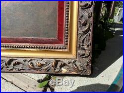 Signed Female nude Oil Painting by California artist Leo Jansen ornate frame