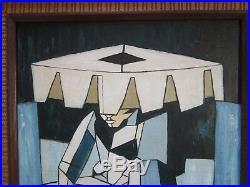 Signed MID Century Cubist Cubism Abstract Painting Modernism Cuba Filipino Vtg