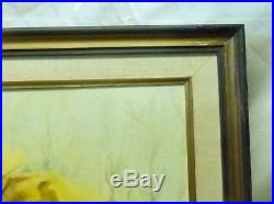 Signed McNally Estate Found Vintage Children & Dog at the River Oil Painting