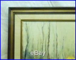 Signed McNally Estate Found Vintage Children & Dog at the River Oil Painting