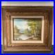 Signed Original Markey Framed Oil Painting River Landscape 18x16 VTG STUNNING