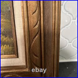 Signed Original Markey Framed Oil Painting River Landscape 18x16 VTG STUNNING