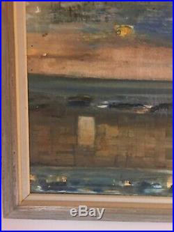 Signed Original Mid Century Painting VINTAGE Abstract Oil On Artist Board DANT