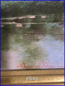 Signed Original Painting On Canvas Hamilton Framed Vtg