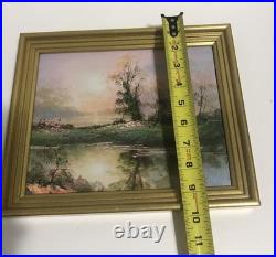 Signed Original Painting On Canvas Hamilton Framed Vtg