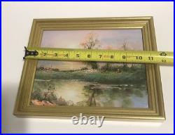 Signed Original Painting On Canvas Hamilton Framed Vtg