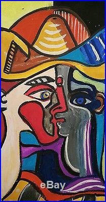 Signed Original, cubist found vintage Pablo Picasso painting ART drawing signed