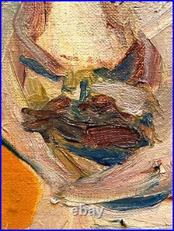 Signed Vintage Abstract Impressionist Modernist Figure Portrait Study Painting
