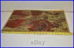 Signed Vintage Abstract Mid Century Modern Style 1978 Original Painting on Board