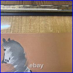 Signed Vintage Chinese Horse Painting Asian Japanese Influence Framed
