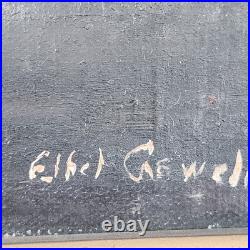 Signed Vintage Original Oil Painting Birch Forest Stream Landscape Art Framed