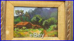 Signed Vintage Sam S. Roberts Plantation House Oil Painting Hawaii Landscape