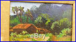 Signed Vintage Sam S. Roberts Plantation House Oil Painting Hawaii Landscape