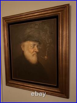 Signed Vintage Sea Captain Oil Painting