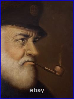 Signed Vintage Sea Captain Oil Painting