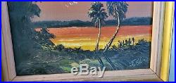 Signed vintage Florida Highwaymen Painting James- J. Gibson Intercoastal Sunset