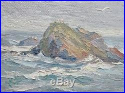 Small Vintage Ogunquit, Maine Impressionist Oil Seascape Painting, Signed