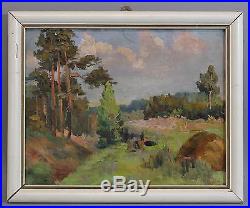 Small Vintage Signed Russian or Ukrain Impressionist Landscape Oil Painting, NR