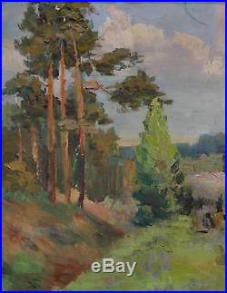 Small Vintage Signed Russian or Ukrain Impressionist Landscape Oil Painting, NR
