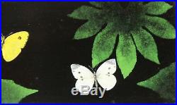 Small Vintage Signed SPINA Modernist Realist Butterfly & Leaf Oil Painting, NR