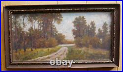 Stockinger. Antique Oil Vintage Landscape Trees Luminous Vintage Painting Signed