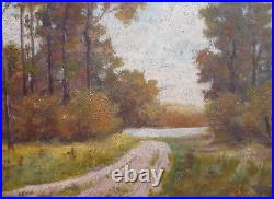 Stockinger. Antique Oil Vintage Landscape Trees Luminous Vintage Painting Signed