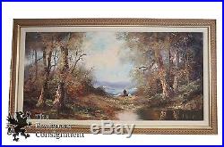 Stunning Impressionist Signed Oil Canvas Woodland Landscape Realism Vtg Painting