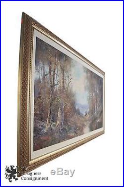 Stunning Impressionist Signed Oil Canvas Woodland Landscape Realism Vtg Painting