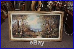 Stunning Impressionist Signed Oil Canvas Woodland Landscape Realism Vtg Painting