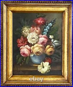 Stunning Vintage Original Oil On Media Still a Life Painting Signed & Framed