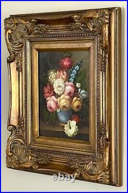 Stunning Vintage Original Oil On Media Still a Life Painting Signed & Framed